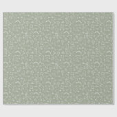 Boho Dinosaur Dino Boy Kids Baby T-Rex Sage Green ラッピングペーパー (フラット)