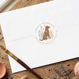 Boho Dog Address Labels – Dog Mom Gift ラウンドシール
