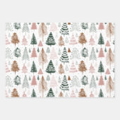 Boho Doodleクリスマスツリーパターン ラッピングペーパーシート (正面2)