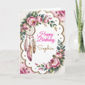 Boho Dream Birthday Greeting カード (正面)
