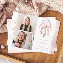 Boho Dream Catcher金ゴールドスクリプト写真卒業