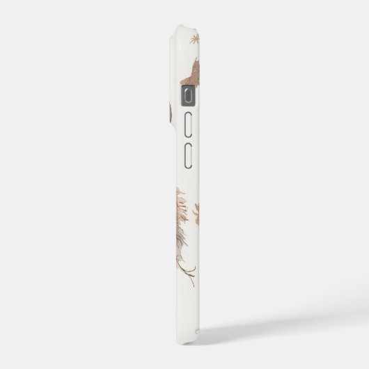 Boho Dream Catcher Phone Case Ethereal Feathers iPhoneケース (左側面)