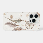 Boho Dream Catcher Phone Case Ethereal Feathers iPhoneケース (裏面横)