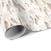 Boho Dream Catcher Wrapping Paper Ethereal Feather ラッピングペーパー (ロールコーナー)