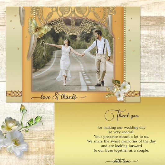 Boho Dreamcatcherの結婚フォトラブカー感謝していド サンキューカード