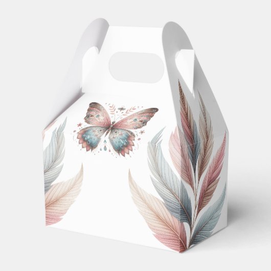 Boho Dreamcatcherカスタムスクリプトネーム赤ちゃんシャワー フェイバーボックス (裏面サイド)