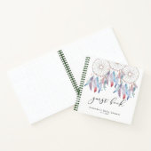 Boho Dreamcatcherゲストブックベビースワモダンーシャワー ノートブック (内部)