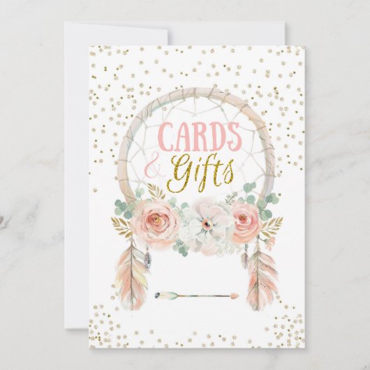 Boho Dreamcatcher Cards Givesサイン5x7" 招待状 (正面)