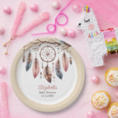 Boho Dreamcatcher Custom Baby Shower Paper Plate ペーパープレート (パーティー)