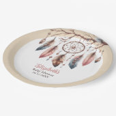 Boho Dreamcatcher Custom Baby Shower Paper Plate ペーパープレート (アングル)