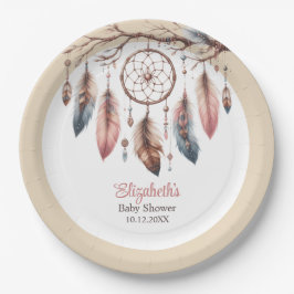Boho Dreamcatcher Custom Baby Shower Paper Plate ペーパープレート