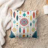 Boho Dreamcatcher Pattern Throw Pillow クッション (ブランケット)
