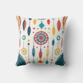Boho Dreamcatcher Pattern Throw Pillow クッション (裏面)