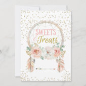 Boho Dreamcatcher Sweets Treats Sign 5x7" 招待状 (正面)