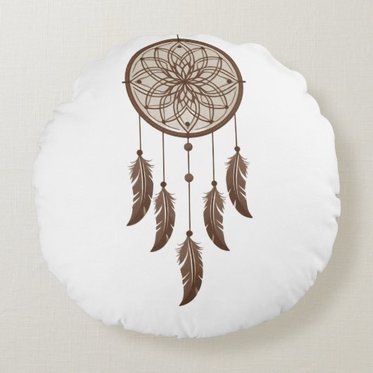 Boho Dreamcatcher Throw Pillow  ラウンドクッション (正面)