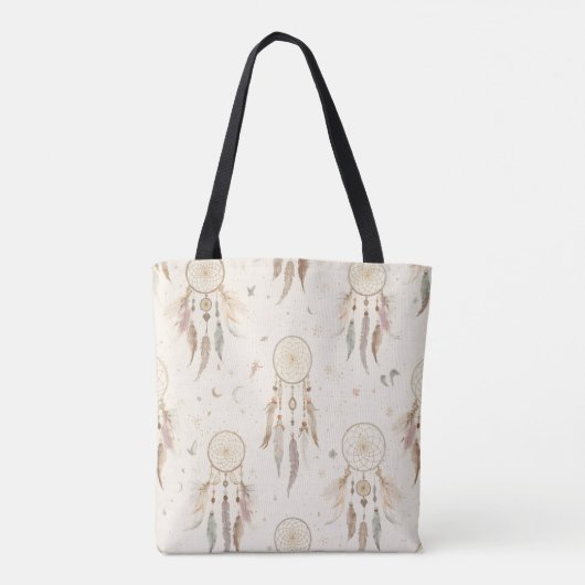 Boho Dreamcatcher Tote Bag | Ethereal Feathers トートバッグ (裏面)