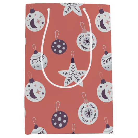 Boho Dreams Modern Holiday Ornaments ミディアムペーパーバッグ (正面)