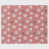 Boho Dreams Modern Holiday Ornaments ラッピングペーパー (フラット)