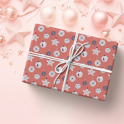 Boho Dreams Modern Holiday Ornaments ラッピングペーパー
