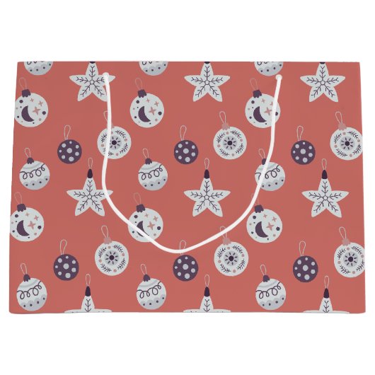 Boho Dreams Modern Holiday Ornaments ラージペーパーバッグ (正面)