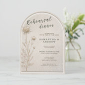 Boho Dried Floral Pampas Arch Rehearsal Dinner 招待状 (スタンド正面)