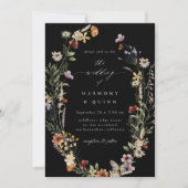 Boho Dried Floral Wildflower Wedding Invitation 招待状 (正面)