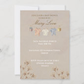 Boho Dried Flower Baby Shower Invitation 招待状 (正面)