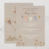 Boho Dried Flower Baby Shower Invitation 招待状 (正面/裏面)