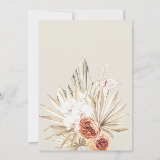 Boho Dried Flowers Ramadan Iftar Dinner Invitation 招待状 (裏面)