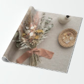 Boho Dried Flowers Wrapping Paper ラッピングペーパー (アンロールド)