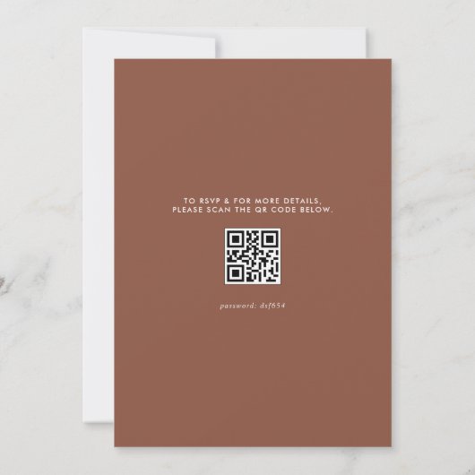 Boho Dried Palm and Orchid QR Code Bridal Shower 招待状 (裏面)