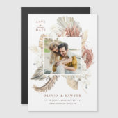 Boho Dried Palm and Orchids Photo Save the Date マグネット招待状 (正面/裏面)