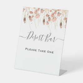 Boho Dried Watercolor Floral Wedding 台座サイン