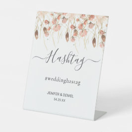 Boho Dried Watercolor Floral Wedding 台座サイン