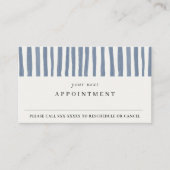 Boho Dusky Blue Watercolor Strips Appointment 名刺 (正面)