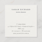 Boho Dusky Pink Red Watercolor Agate Logo スクエア名刺 (裏面)