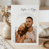 Boho Dusty Blueシンプルエレガント写真結婚s 招待状