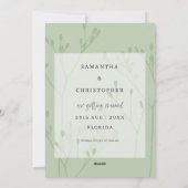 Boho Dusty Blue私たち救のデータスフェイク金ゴールドと葉 シーズンカード (裏面)