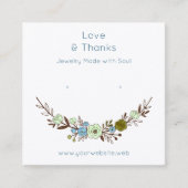 Boho Dusty Blue Floral Jewelry Card TMF26 スクエア名刺 (正面)