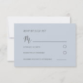 Boho Dusty Blue Floral RSVP Wedding  (裏面)