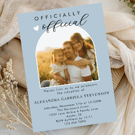 Boho Dusty Blue Official Adoption Day Celebration  招待状