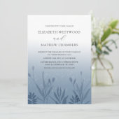 Boho Dusty Blue Pressed Folies結婚's 招待状 (スタンド正面)