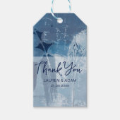 Boho Dusty Blue Thank 結婚's ギフトタグ (正面)