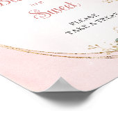 Boho Dusty Pink Flowers Eucalyptus Babies Sweet ポスター (角)