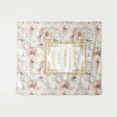 Boho Dusty Pink Ivory Gold Wedding Tapestry タペストリー (正面(横))