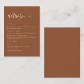 Boho Earthトーントレンディースクリプト エンクロージャーカード (正面/裏面)