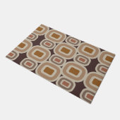 Boho Earthトーン抽象芸術シェイプ ドアマット (アングル)