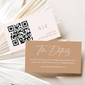 Boho Earthトーン詳細結婚のQrコード エンクロージャーカード