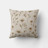 Boho Earth Tone Daisy Tan Floral Pattern クッション (裏面)