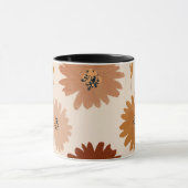 Boho Earth Tone Daisy Tan Floral Pattern マグカップ (中央)